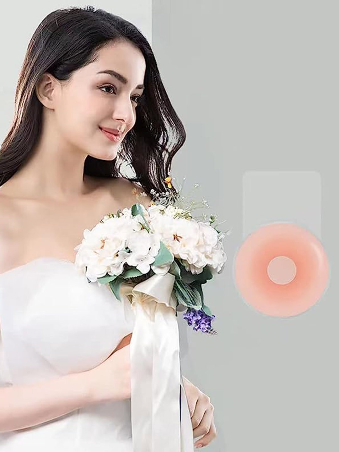 

BRACHY Dry Fit Breast Lift Push Up Nipple Pad Bra BCA_RABITSILICONB1, Nude