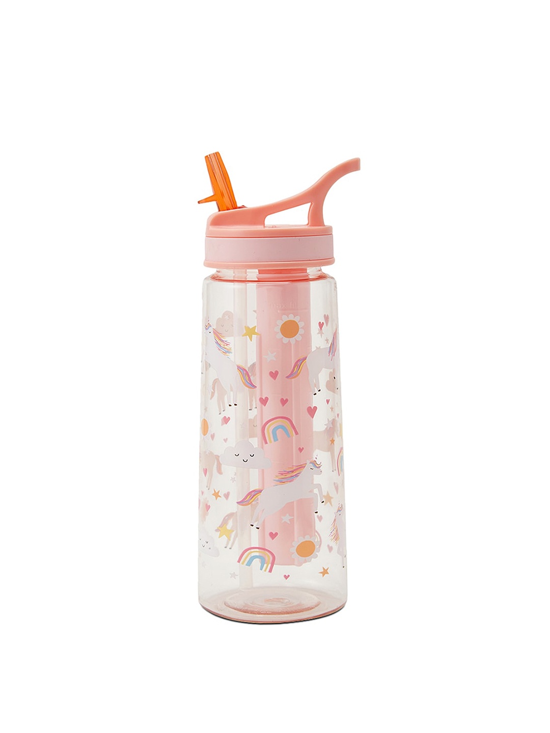 

Anko Transparent & White Unicorn Printed Flared Sipper Bottle - 650 ml