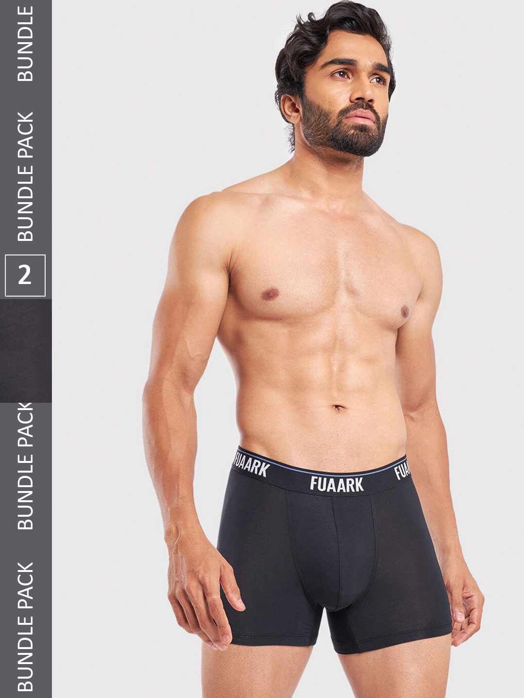 

FUAARK Pack Of 2 Ultra Soft Trunks FUSMTrP2-Black2-S, Black