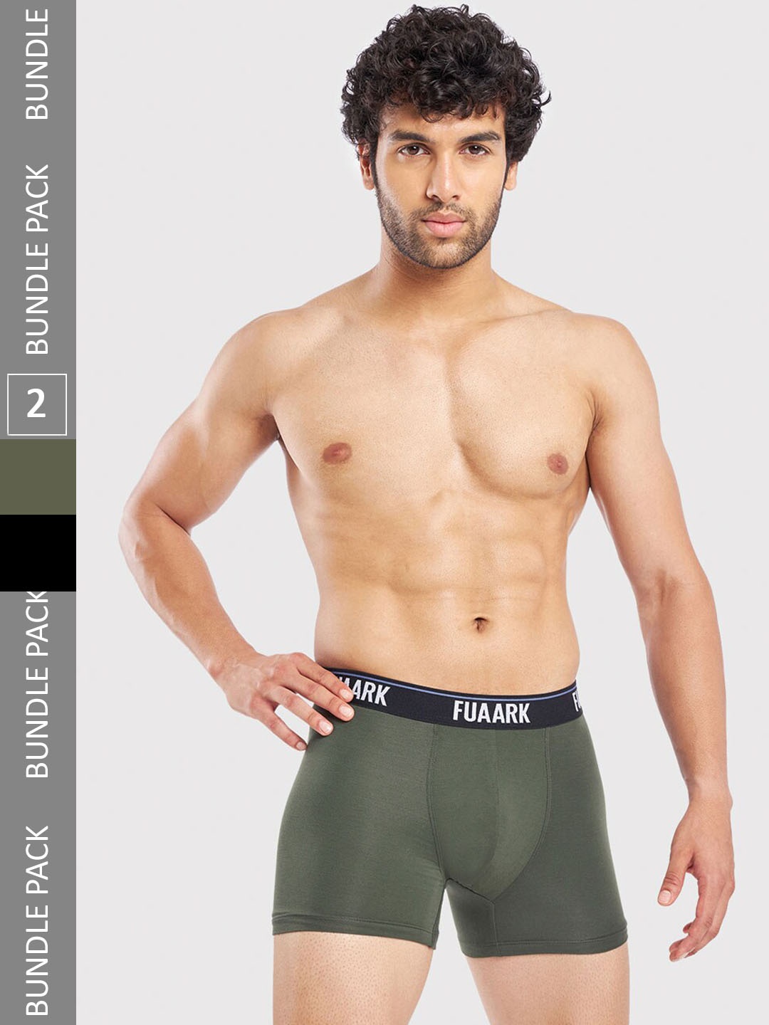 

FUAARK Pack Of 2 Ultra Soft Trunks FUSMTrP2-Black-Olive-S