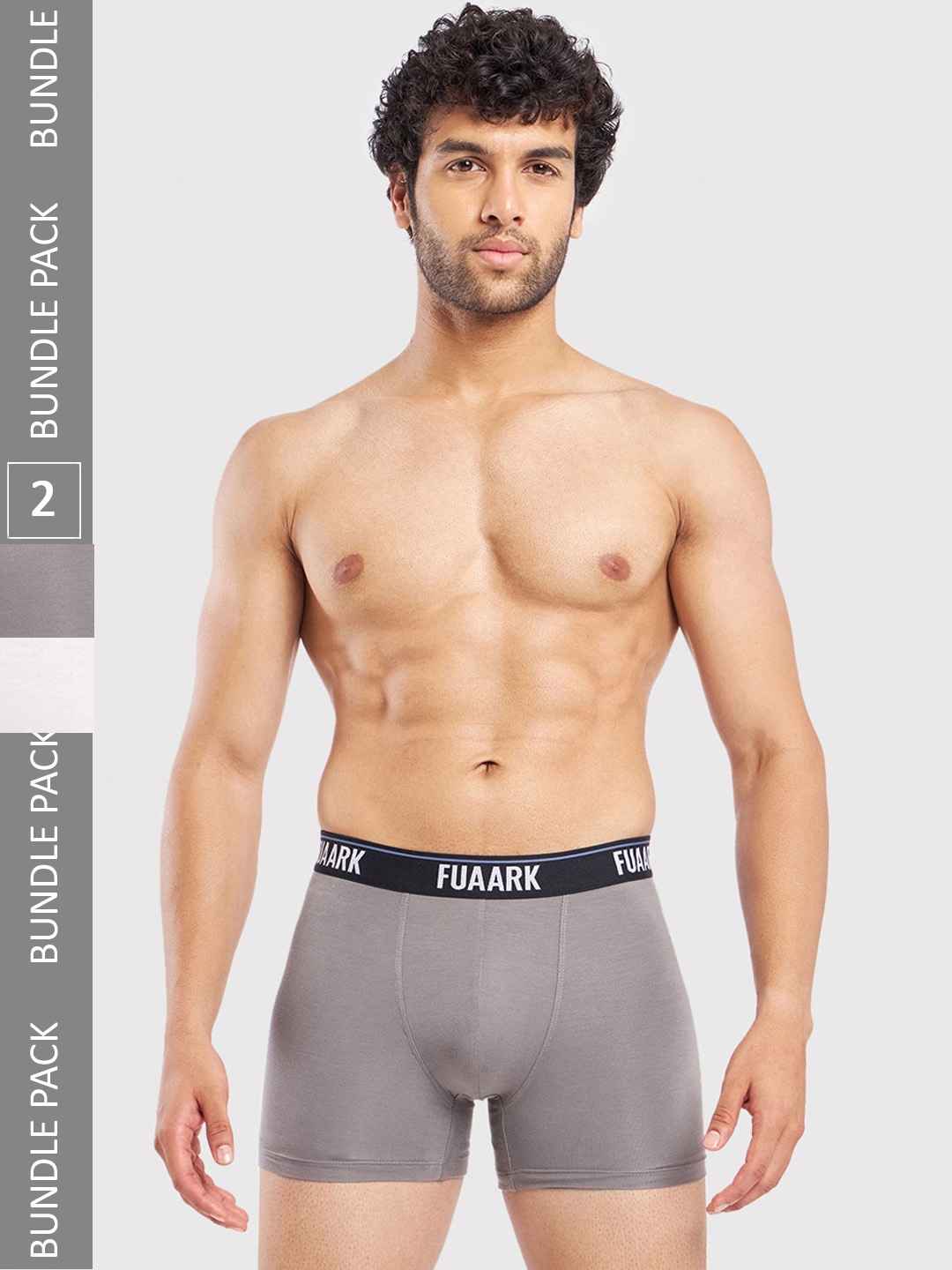 

FUAARK Pack Of 2 Ultra Soft Trunks FUSMTrP2-White-Grey-S
