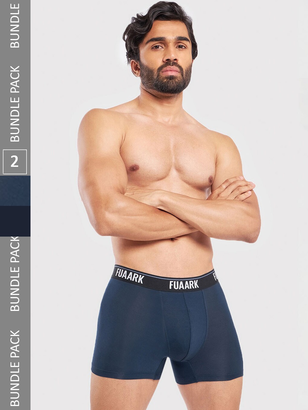 

FUAARK Pack Of 2 Snug Fit Trunks FUSMTrP2-Blue2-S, Blue