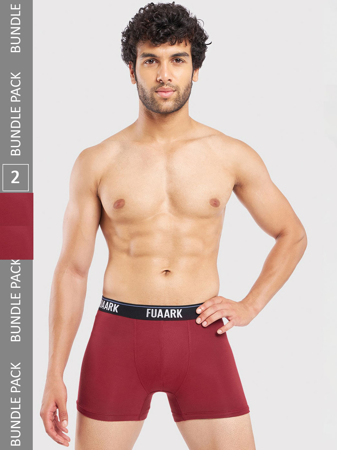 

FUAARK Pack Of 2 Moisture Wicking Snug fit Trunks FUSMTrP2-Maroon2-S, Maroon