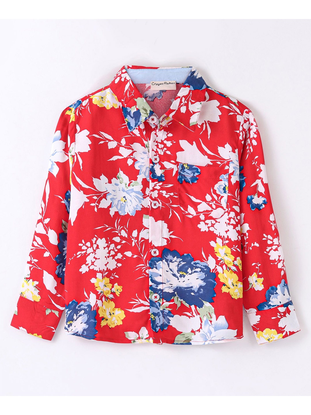 

CrayonFlakes Boys Floral Printed Casual Shirt, Red