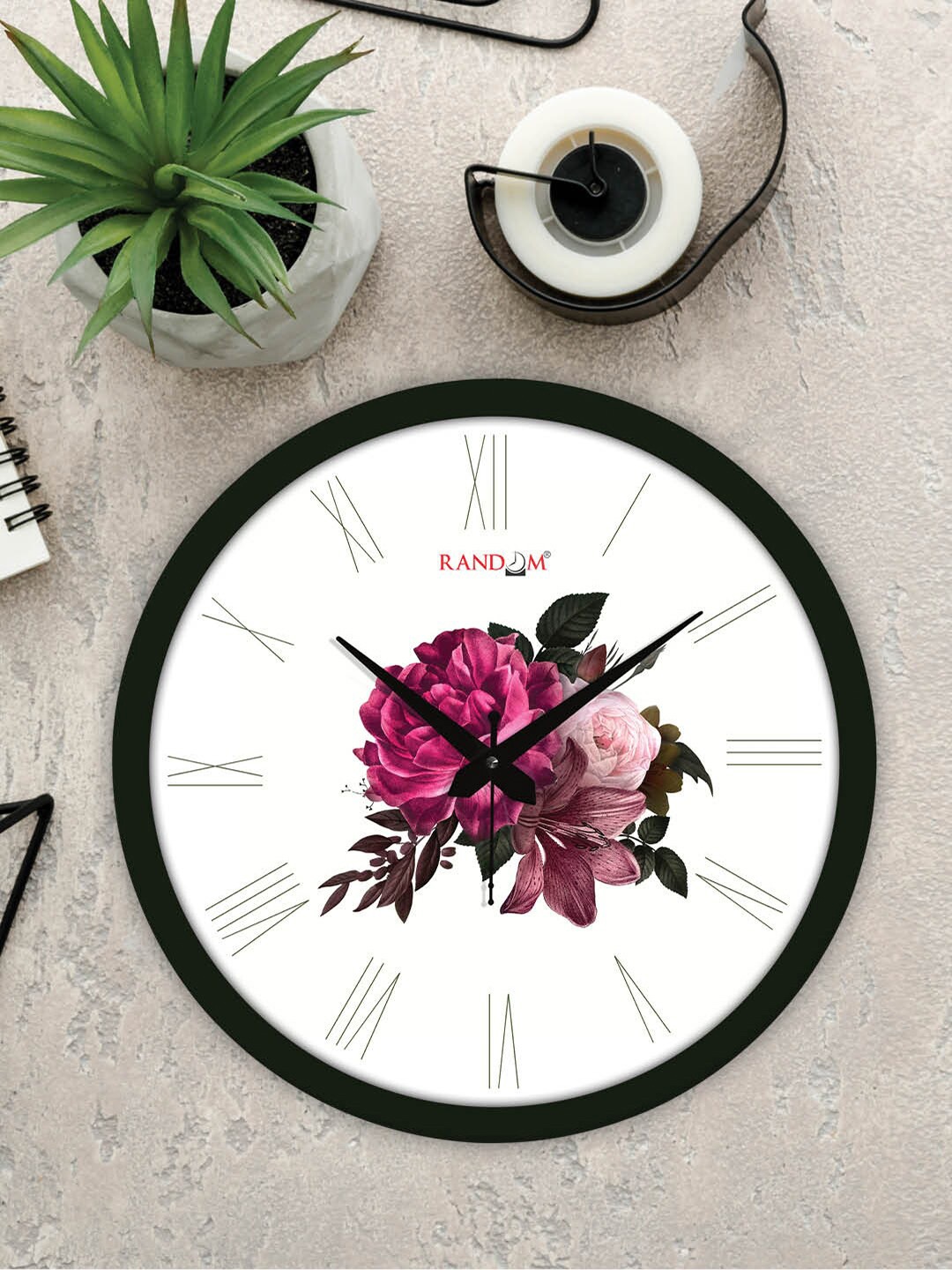 

RANDOM White & Black Printed Contemporary Wall Clock