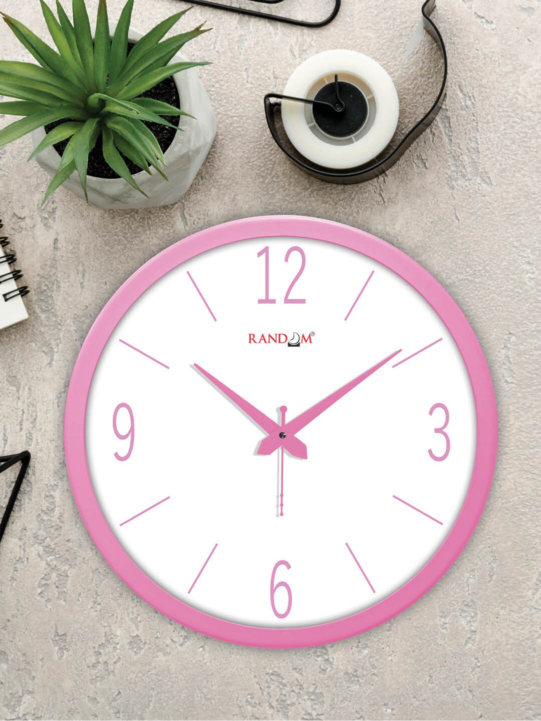 

RANDOM Pink & White Contemporary Wall Clock