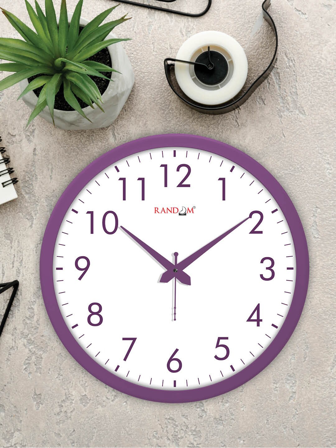 

RANDOM White & Purple Contemporary Wall Clock