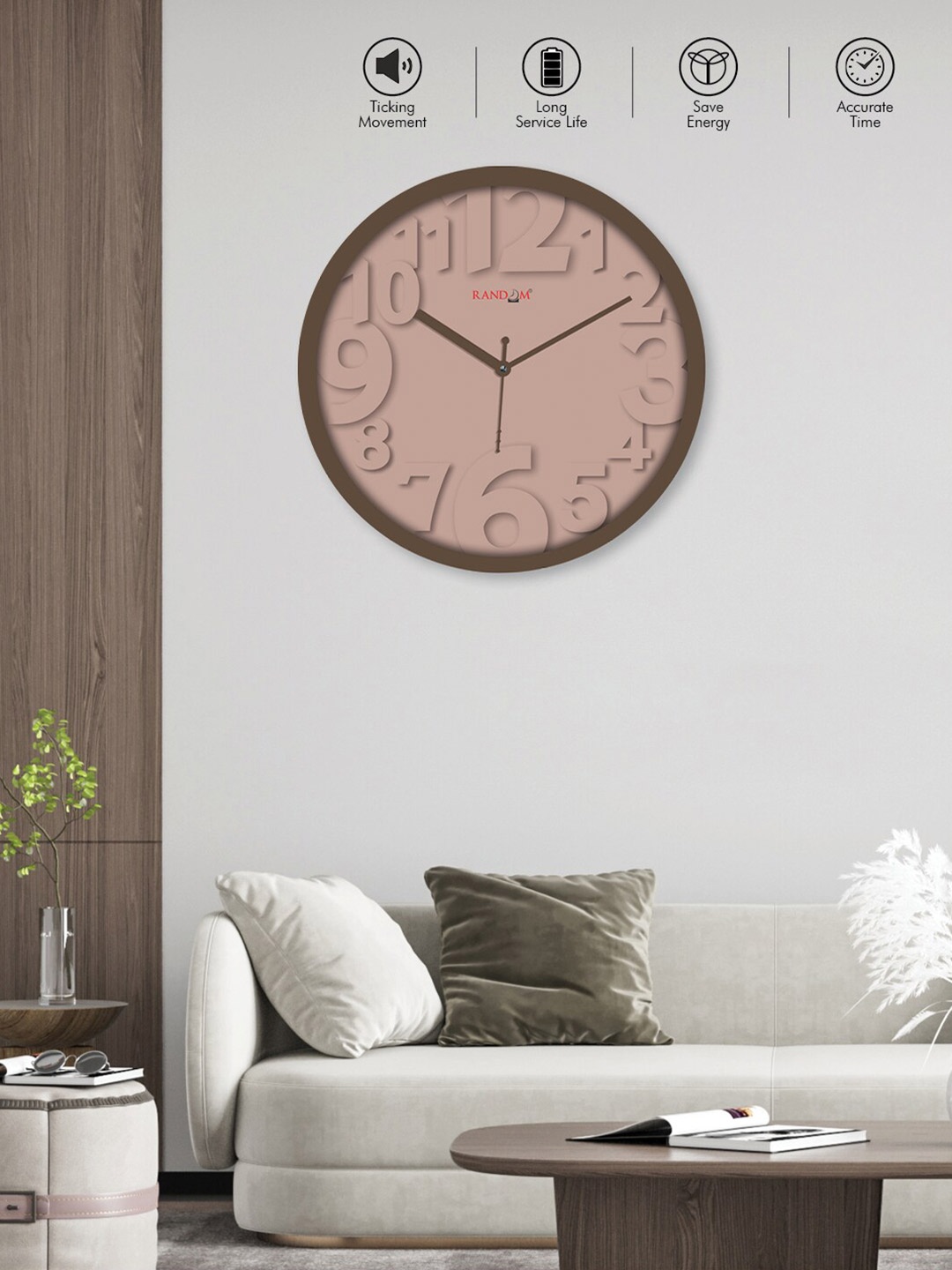 

RANDOM Brown Contemporary Wall Clock