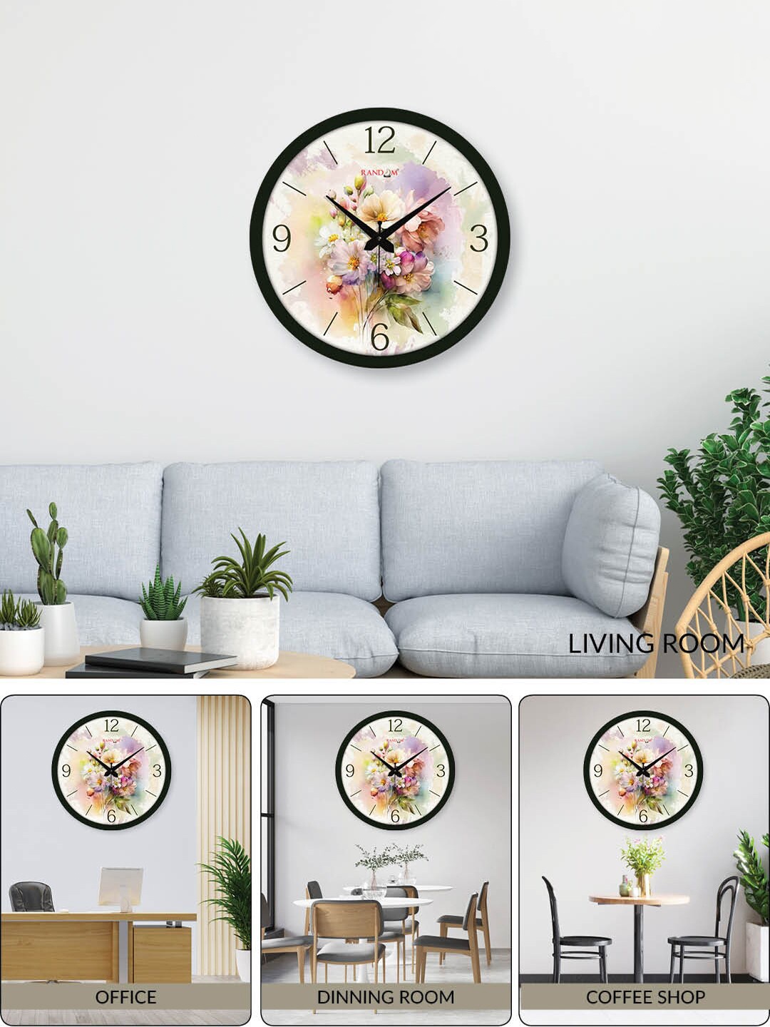 

RANDOM White & Pink Contemporary Wall Clock