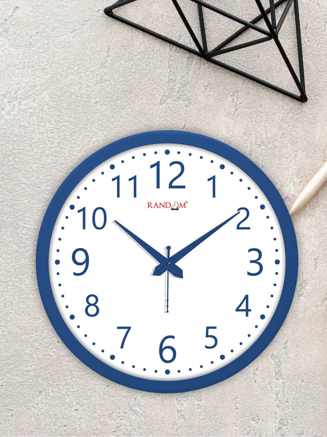 

RANDOM White & Blue Contemporary Wall Clock