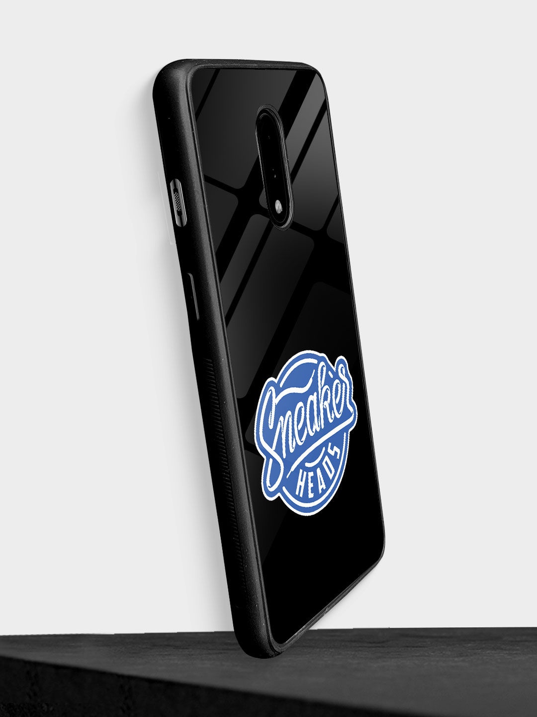 

macmerise Grunge Design Glass OnePlus 7 Back Case, Black
