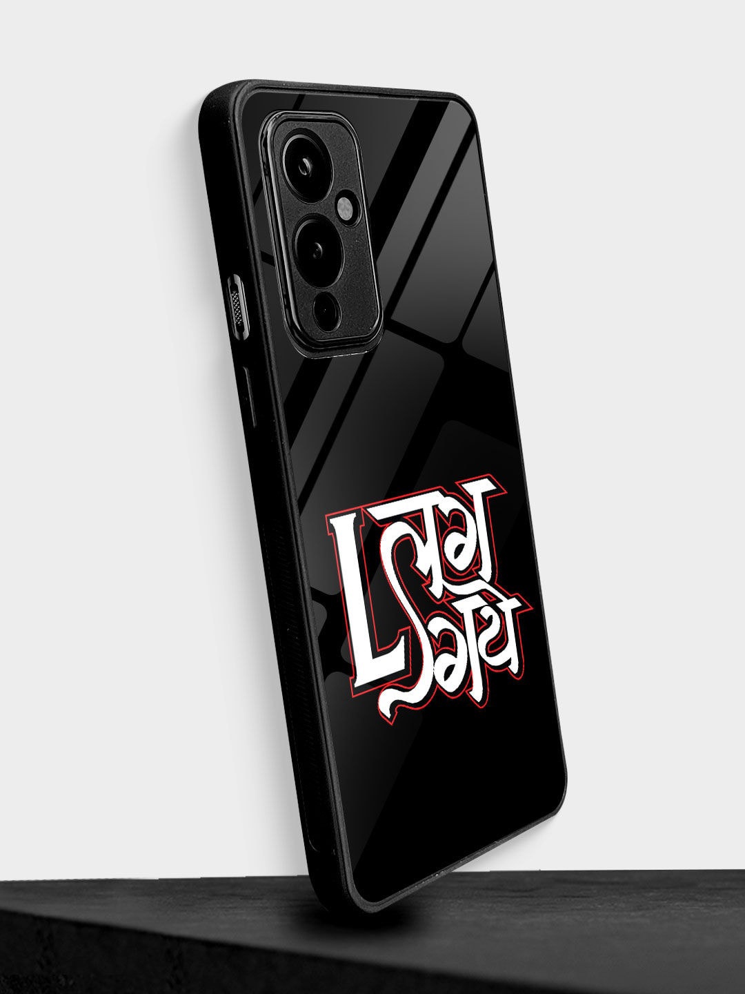 

macmerise Printed Glass OnePlus 9 Back Case, Black
