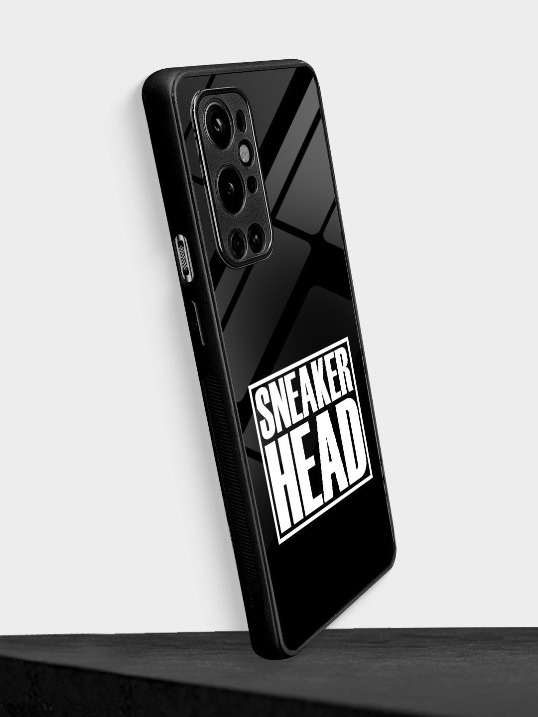 

macmerise Printed Glass OnePlus 9 Pro Back Case, Black