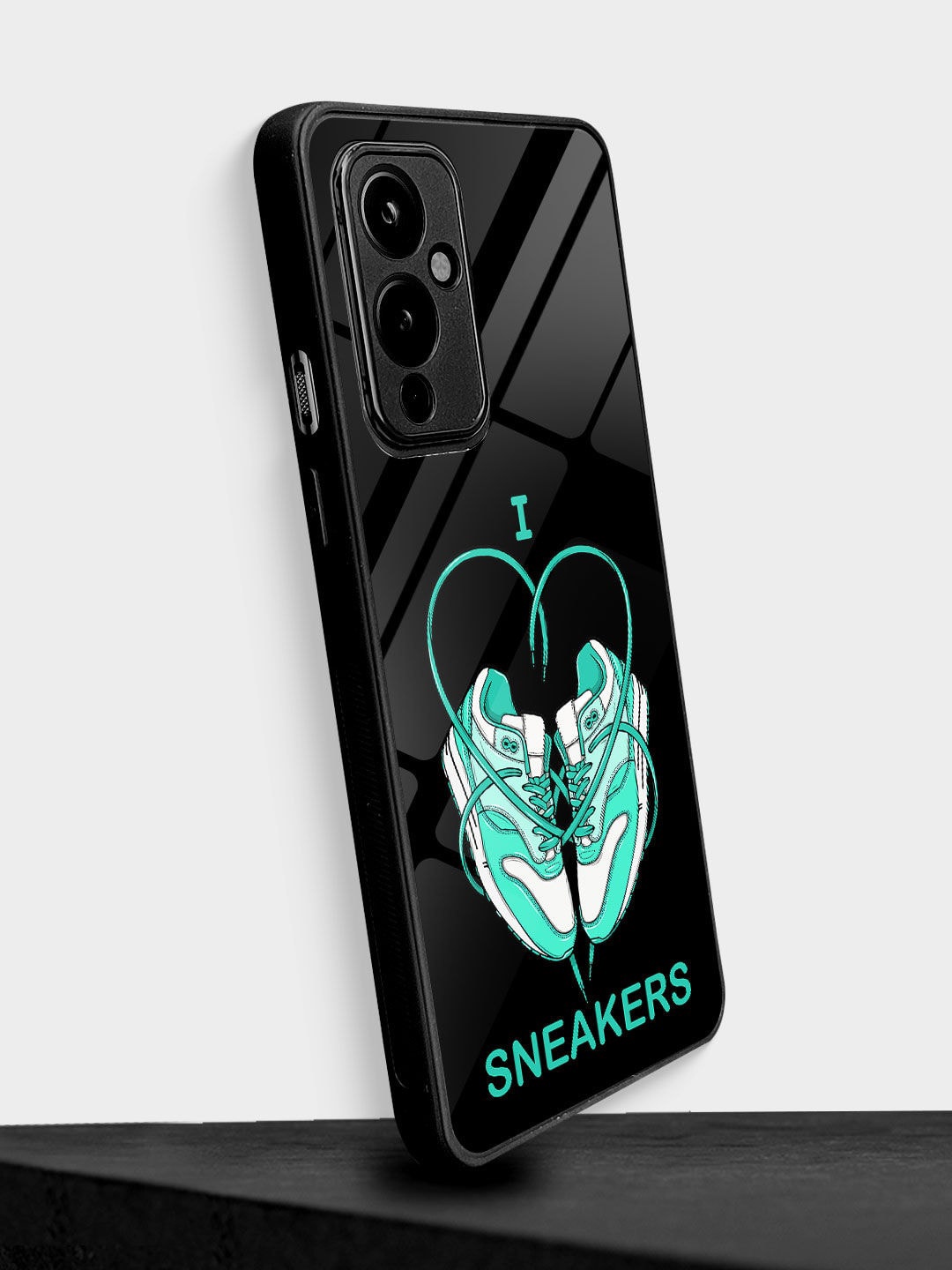 

macmerise Unisex Printed Glass OnePlus 9 Back Case, Black