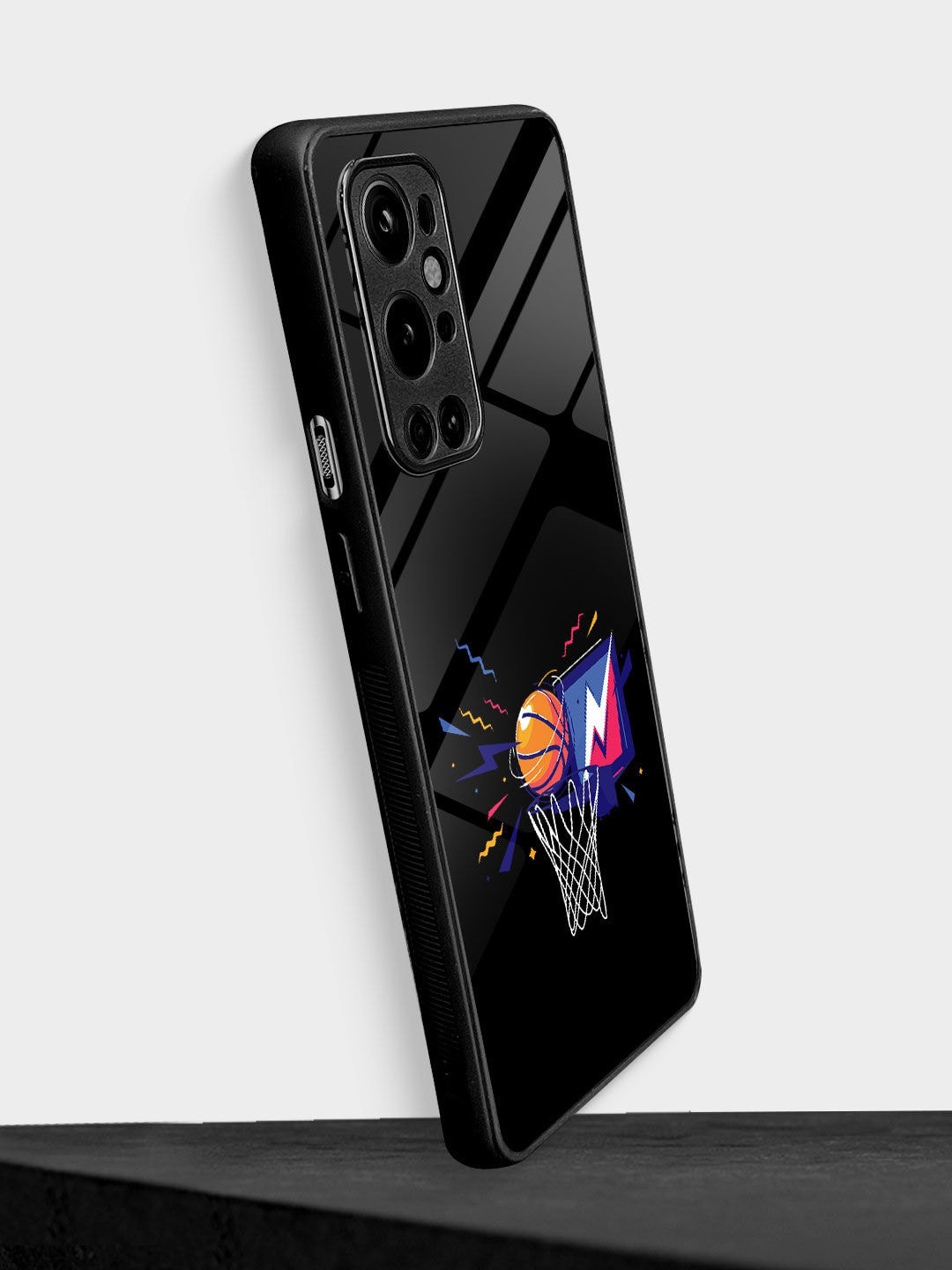 

macmerise Unisex Printed Glass OnePlus 9 Pro Back Case, Black