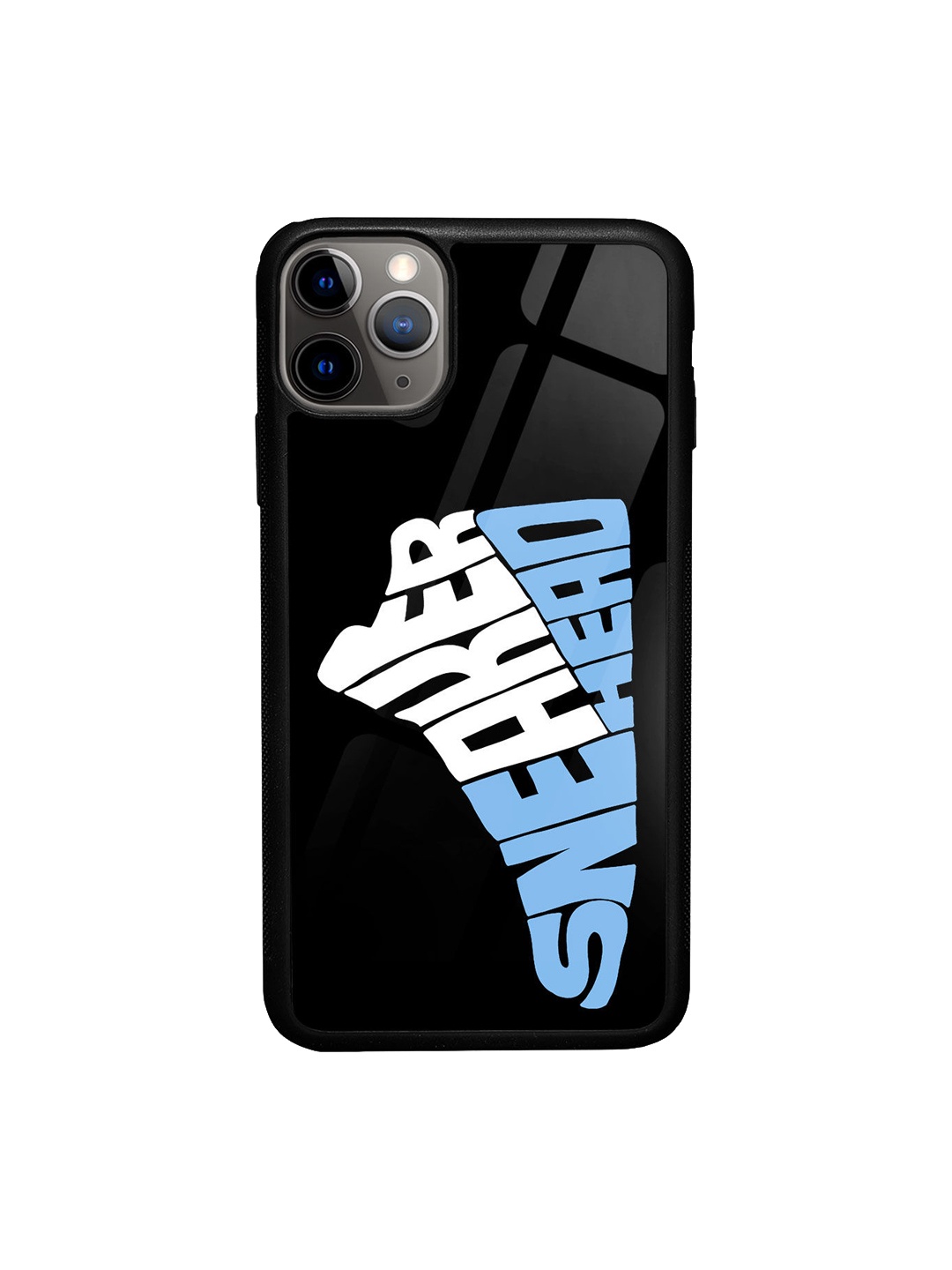 

macmerise Unisex Printed Glass iPhone 11 Pro Back Case, Black