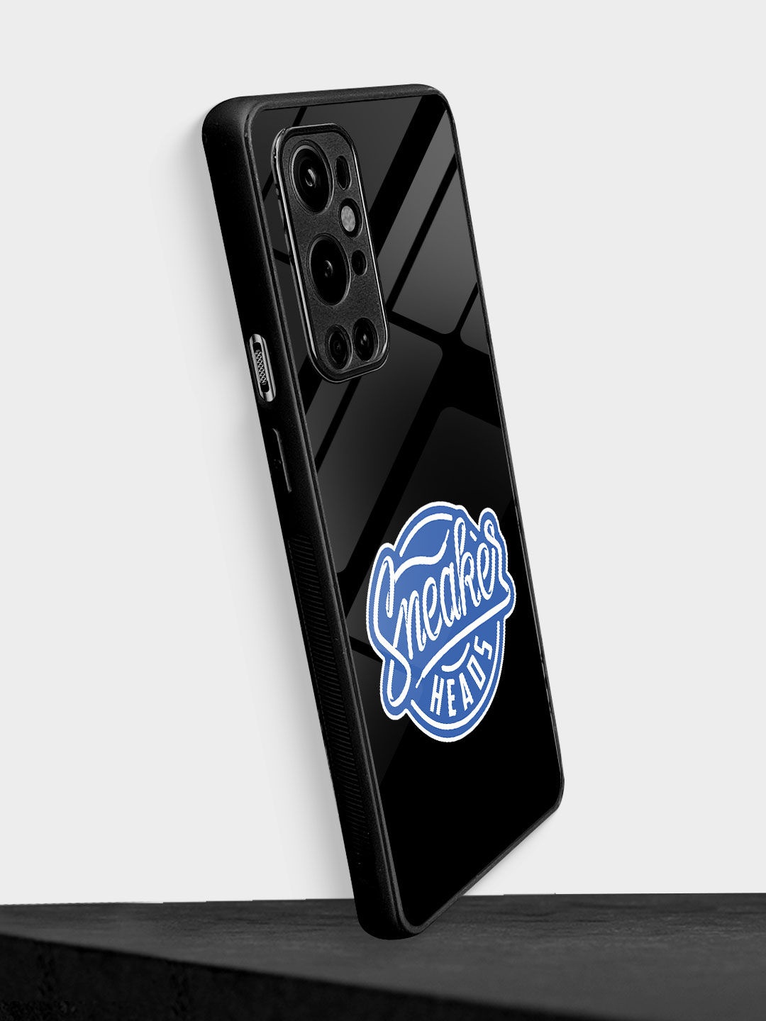 

macmerise Sneakerhead Badge Printed OnePlus 9 Pro Glass Back Case, Black