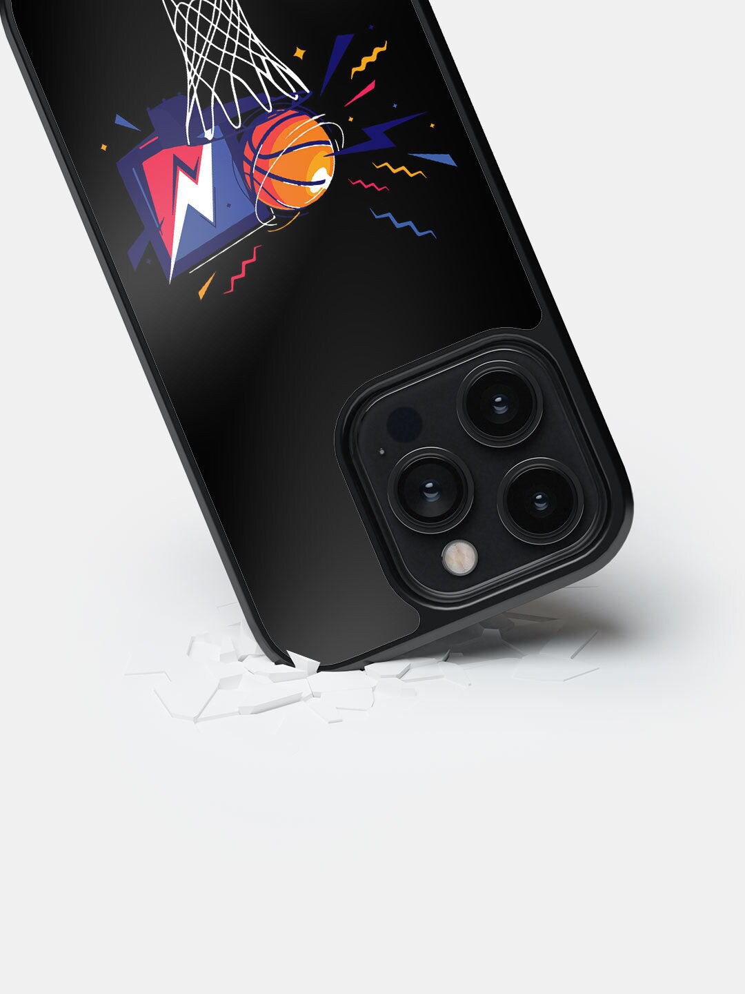 

macmerise Sneakerhead Basket Bumper iPhone 14 Pro Phone Back Case, Black
