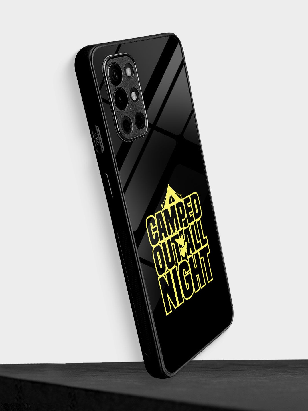 

macmerise Sneakerhead Camped Out Glass OnePlus 9R Phone Back Case, Black