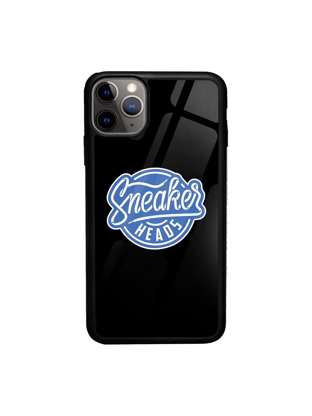

macmerise Sneakerhead Badge Printed Glass iPhone 11 Pro Max Back Case, Black