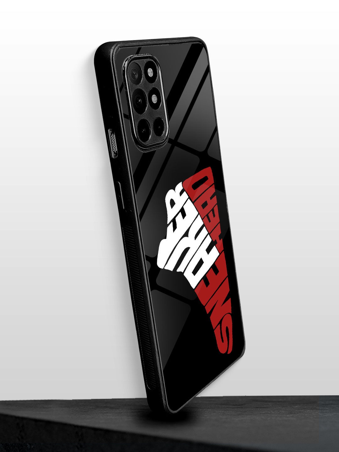 

macmerise Printed Glass OnePlus 8T Back Case, Black