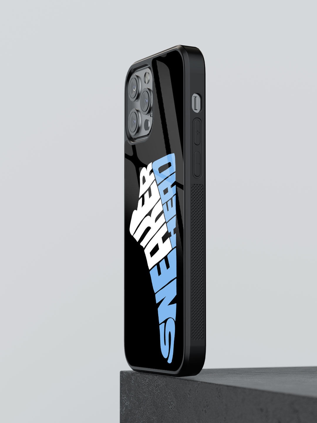 

macmerise Sneakerhead UNC iPhone 13 Pro Max Glass Case, Black