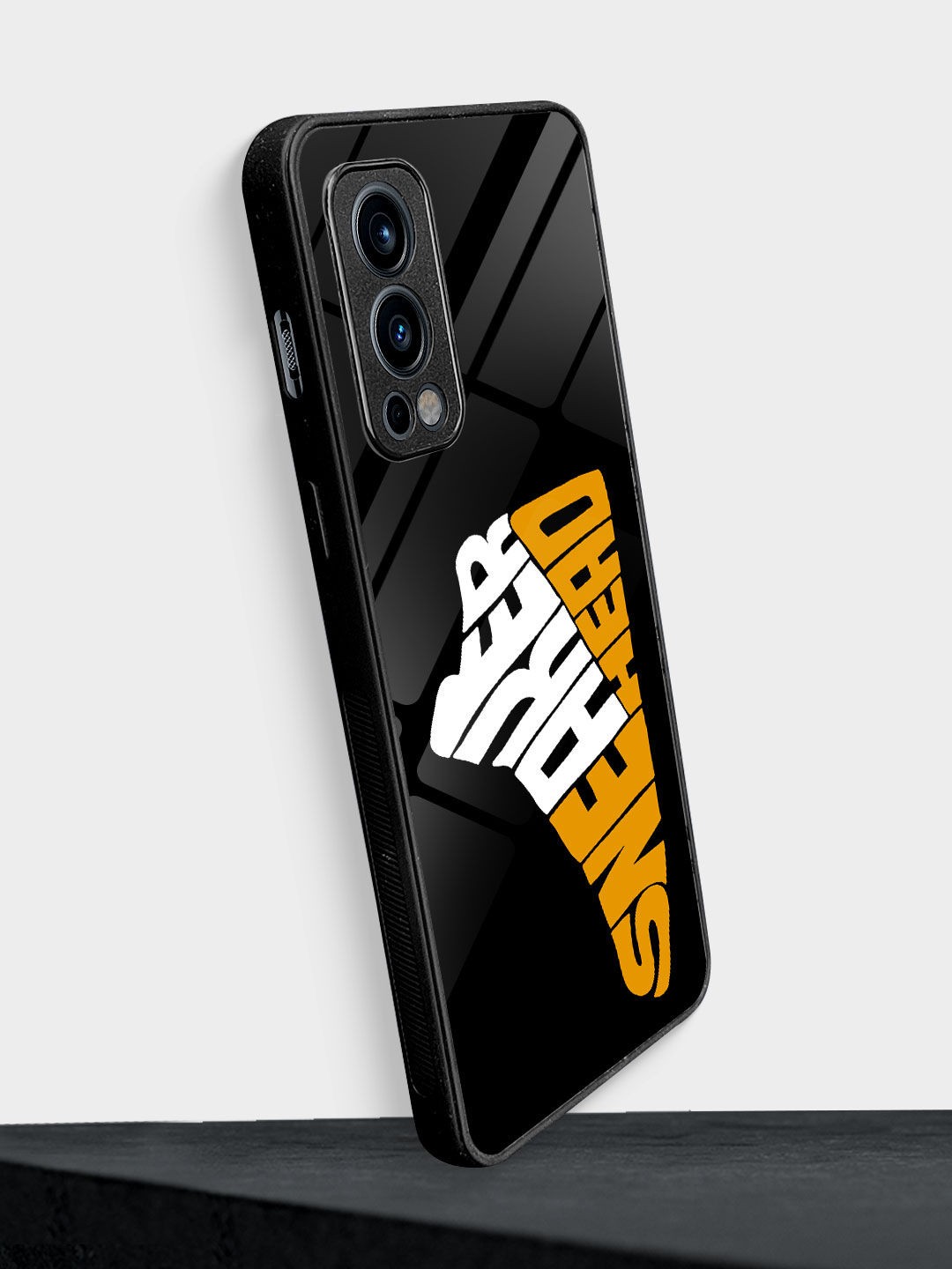

macmerise Printed Glass OnePlus Nord 2 Back Case, Black
