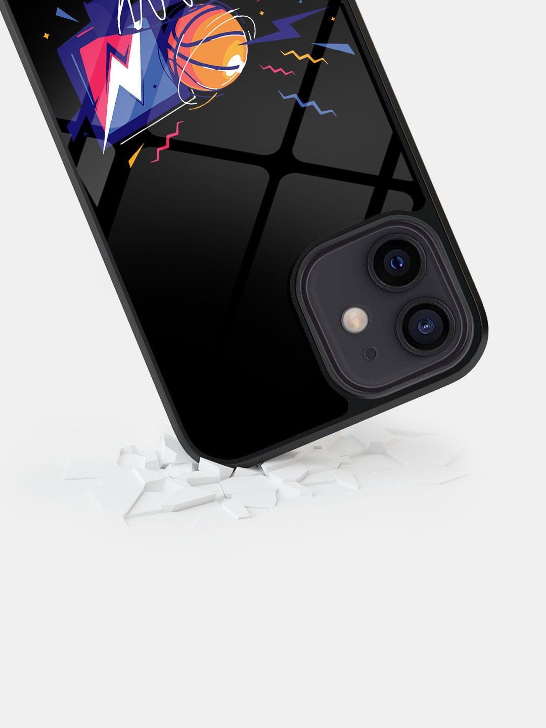 

macmerise Sneakerhead Basket Printed iPhone 12 Mini Glass Case, Black