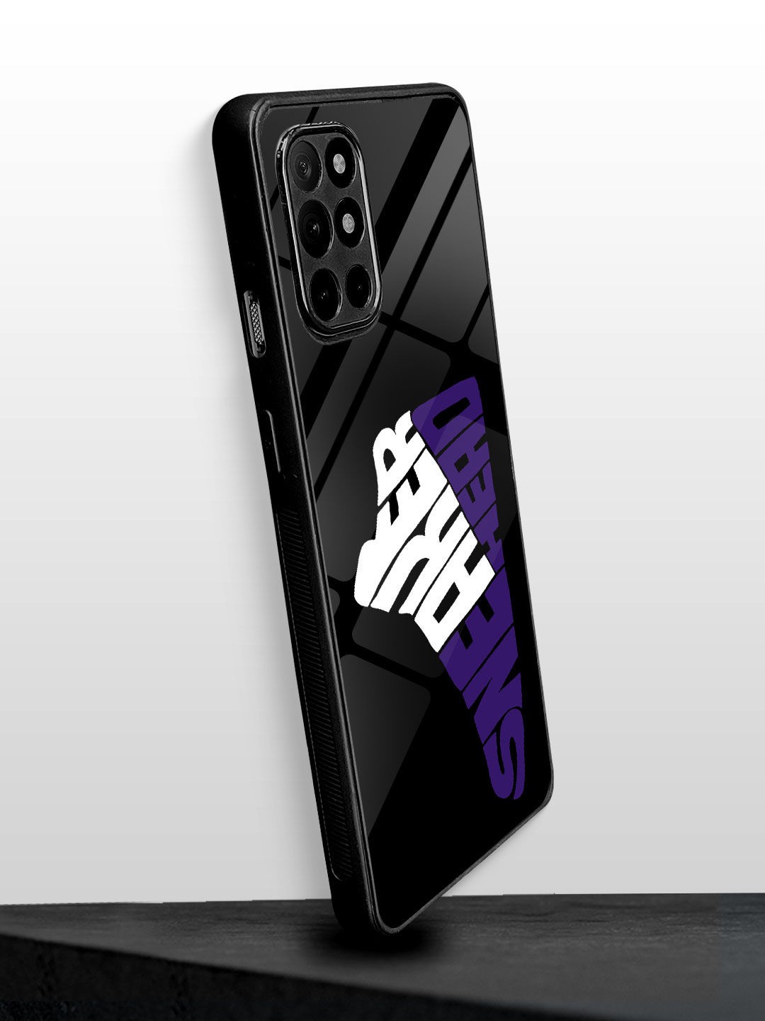 

macmerise Sneakerhead Court Typography Printed OnePlus 8T Glass Back Case, Black