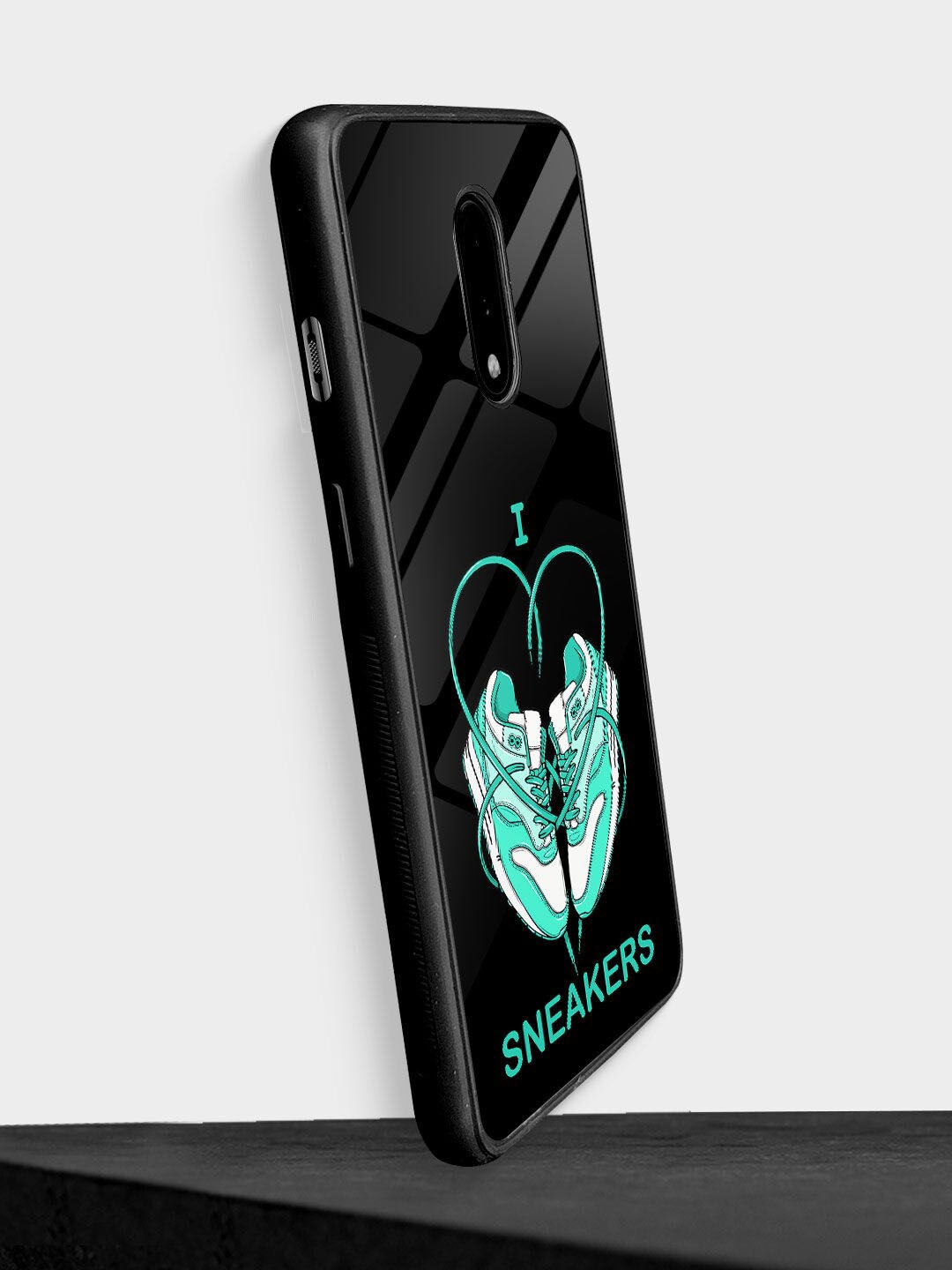

macmerise Sneakerhead Love Glass OnePlus 7 Phone Back Case, Black