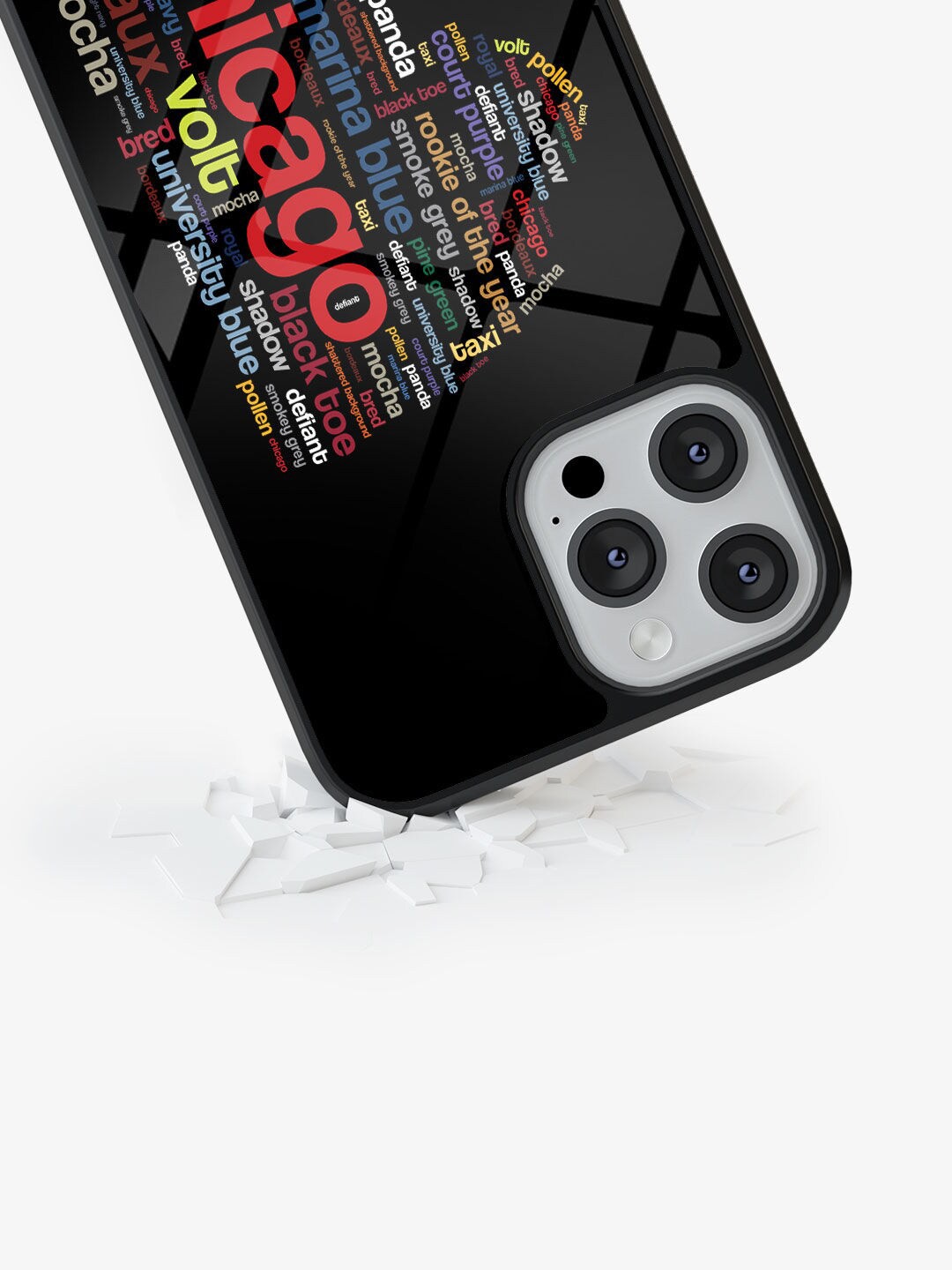 

macmerise Sneakerhead Labels iPhone 13 Pro Glass Case, Black