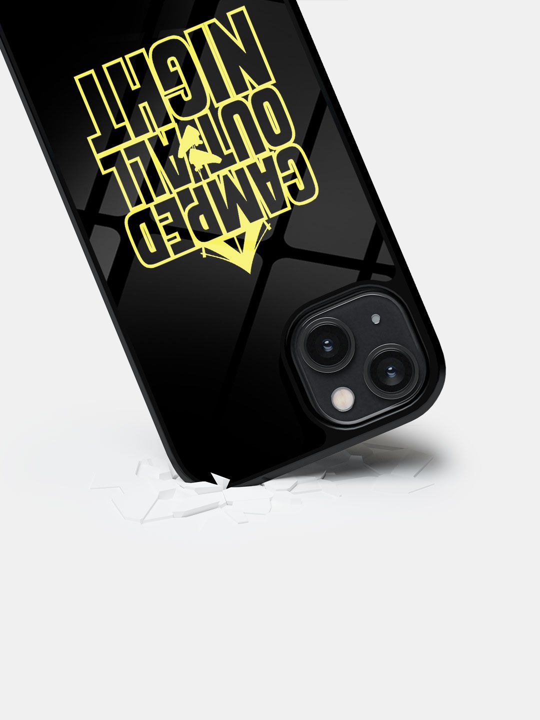 

macmerise Sneakerhead Typography Printed Glass iPhone 14 Back Case, Black