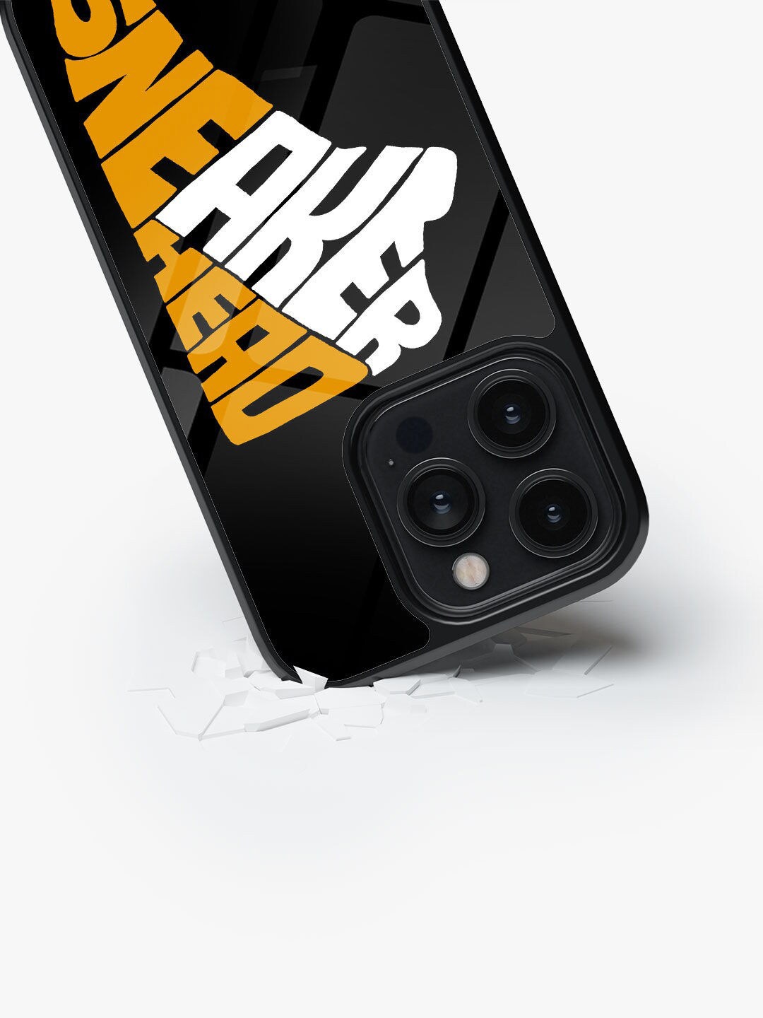 

macmerise Sneakerhead Taxi iPhone 14 Pro Glass Case, Black