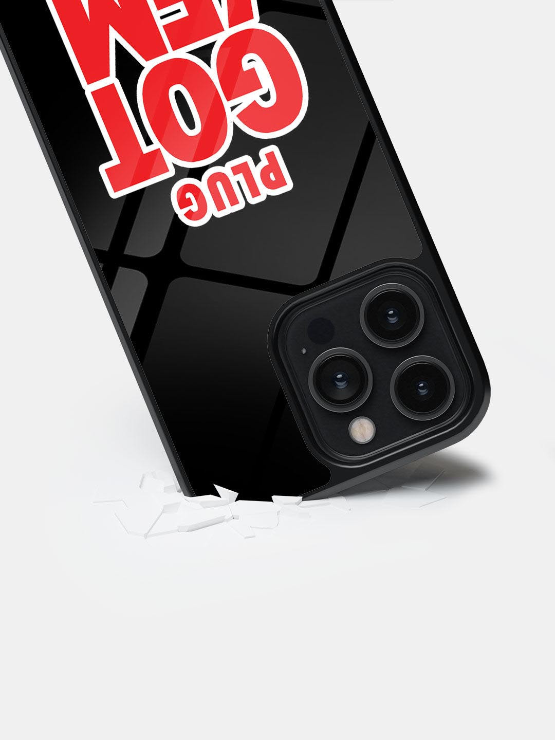 

macmerise Typography Printed Glass iPhone 14 Pro Max Back Case, Black