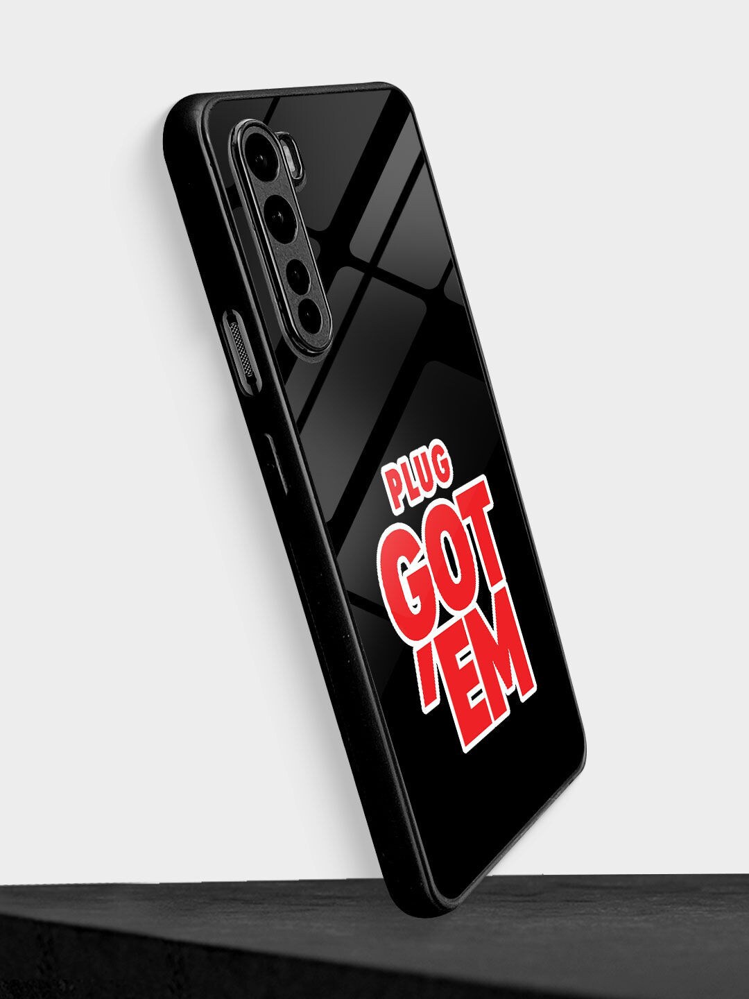 

macmerise Typography Printed Glass OnePlus Nord Back Case, Black