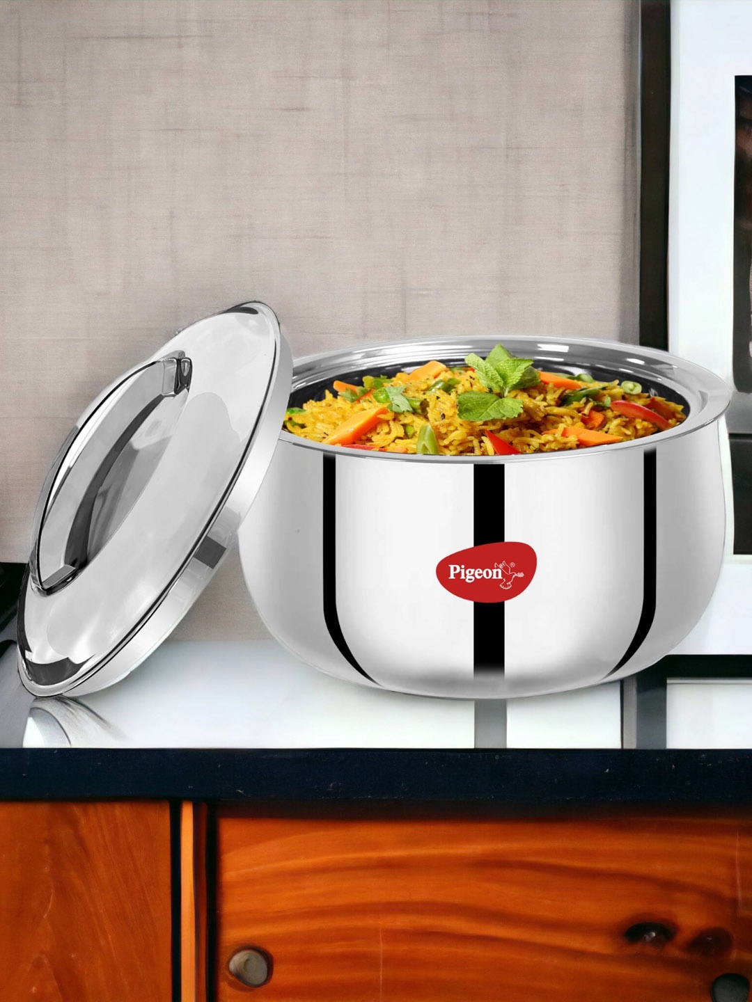 

Pigeon Grey Stainless Steel Thermoware Casserole-3.5 L, Silver