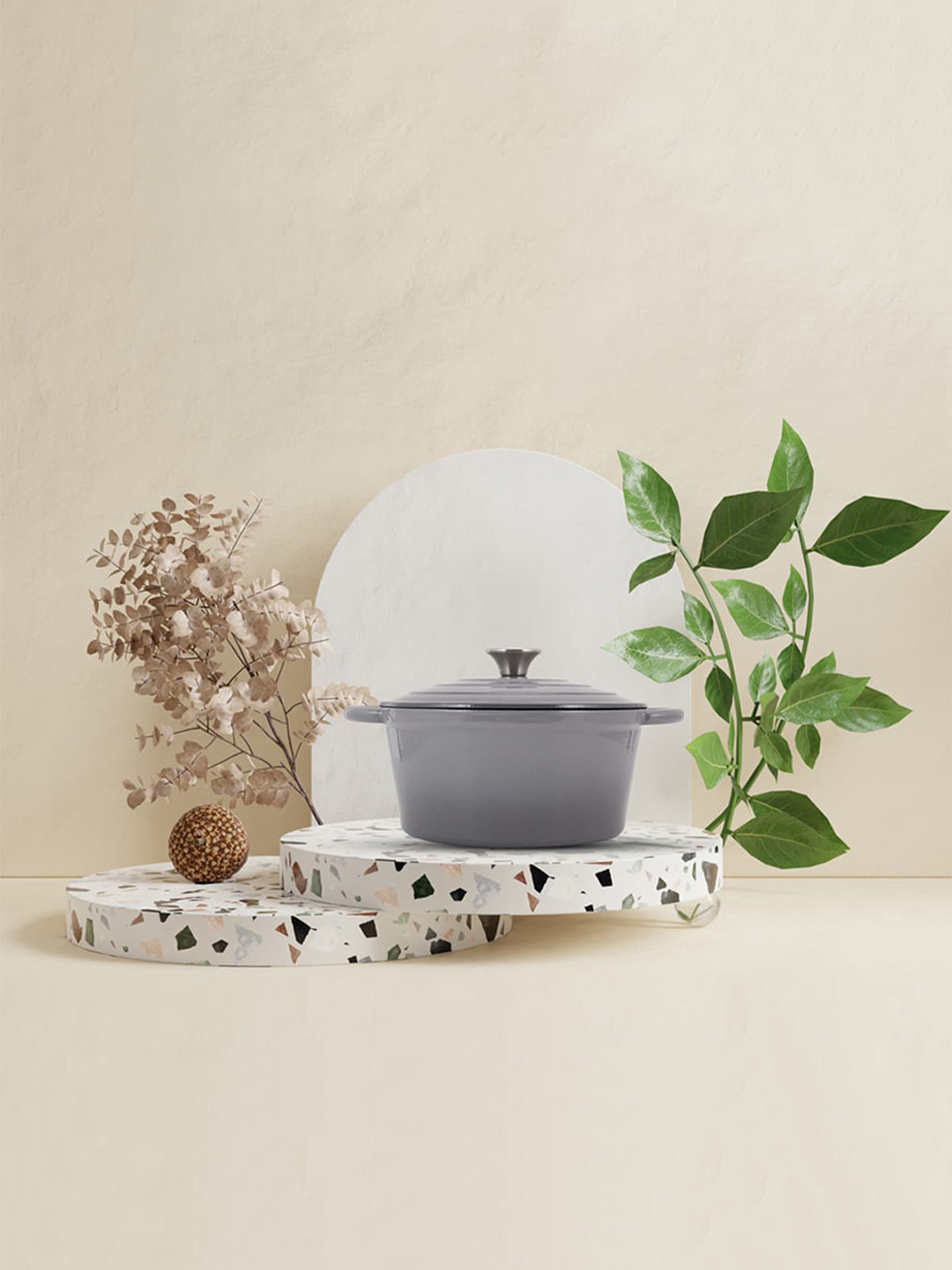 

Anko Grey Cast Iron Casserole With Lid