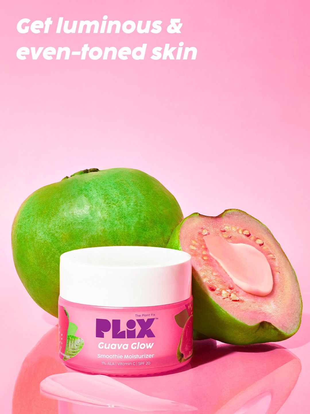 

PLIX THE PLANT FIX Guava Glow Vit C 3% ALA SPF 20 Smoothie Moisturizer - 120g, Pink