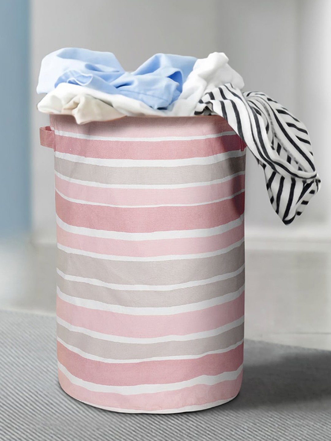 

Anko Pink & White Striped Reusable Laundry bag