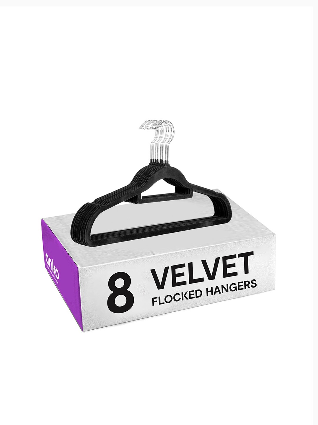 

Anko Black 8-Pieces Flocked Hangers