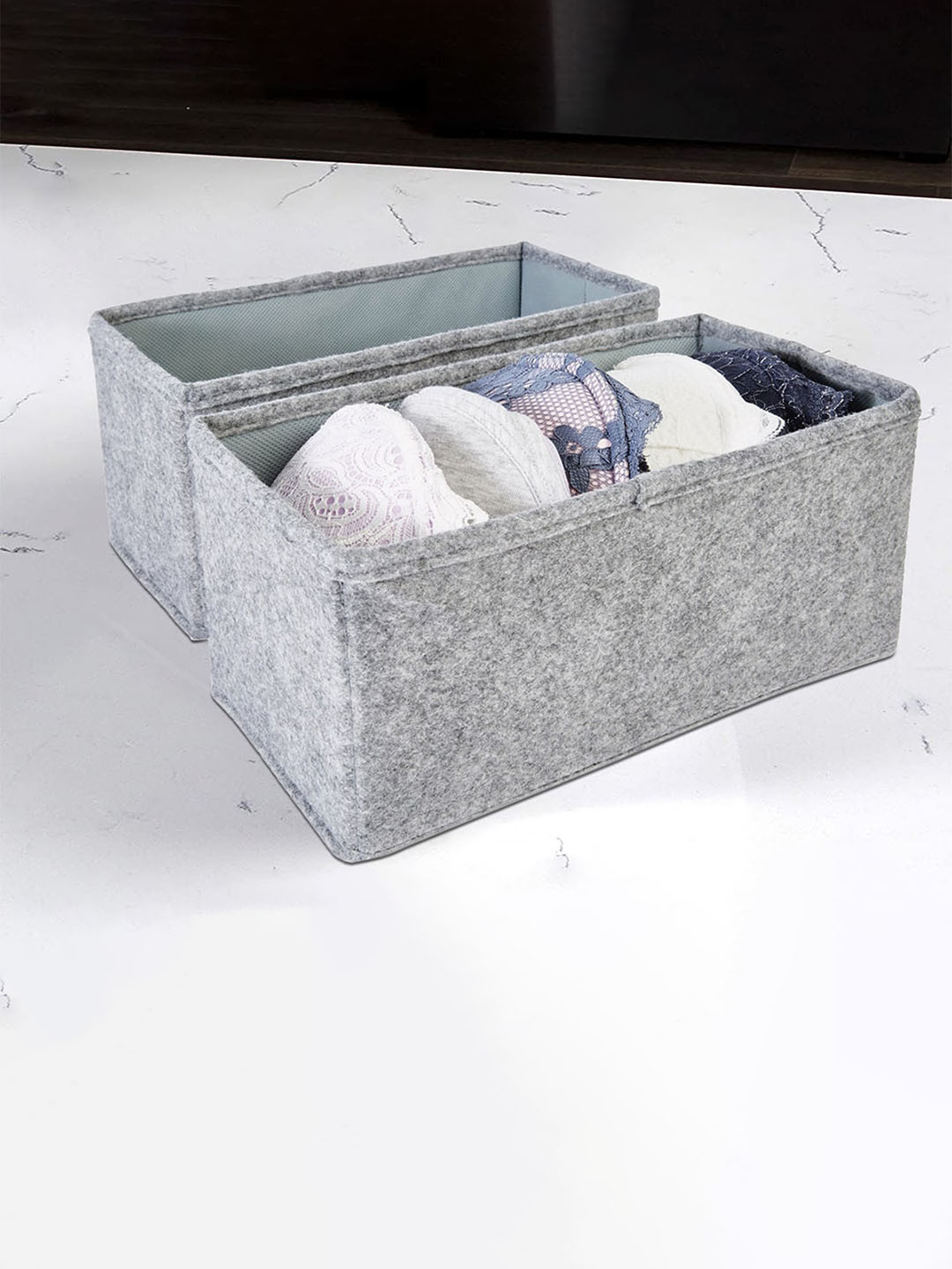 

Anko Grey 2-Pieces Reusable Wardrobe Drawer Organisers
