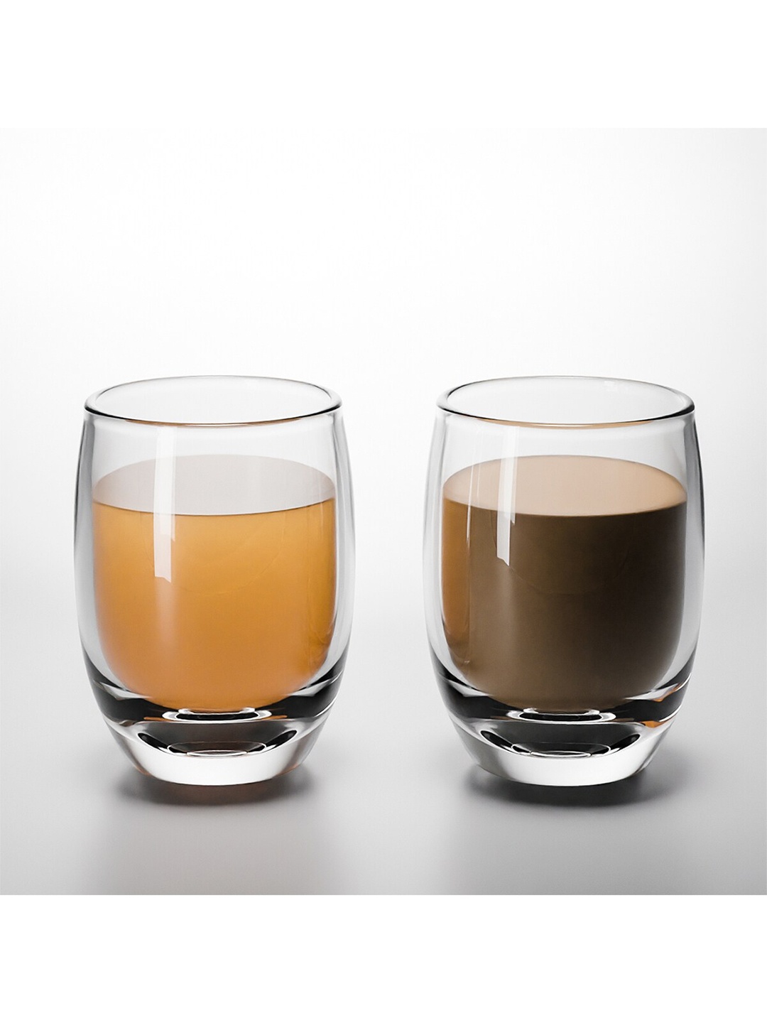 

Anko 2 Pcs Transparent Solid Glass Glossy Coffee Cups - 330 ML