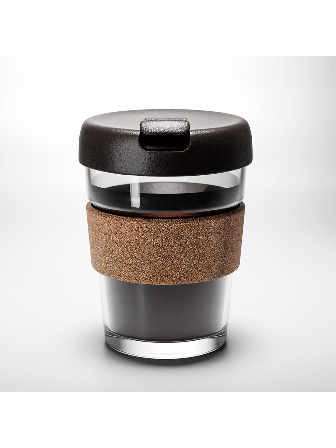 

Anko Black Solid Glass Glossy Cup - 350 ML