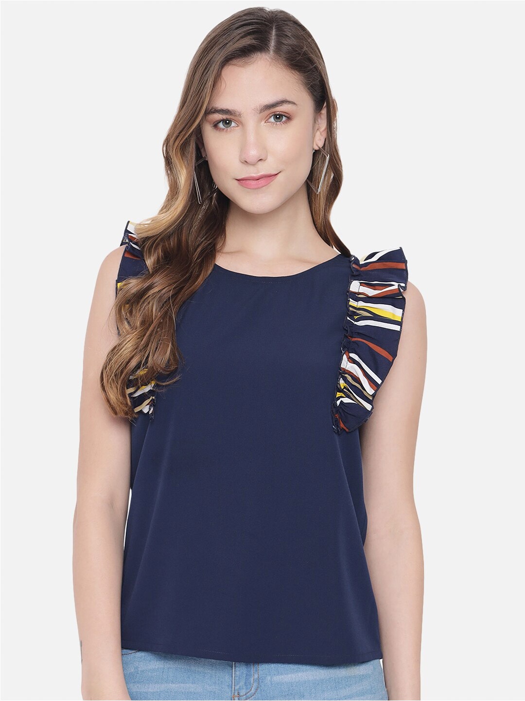 

BAESD ALL WAYS YOU Sleeveless Crepe Top, Blue