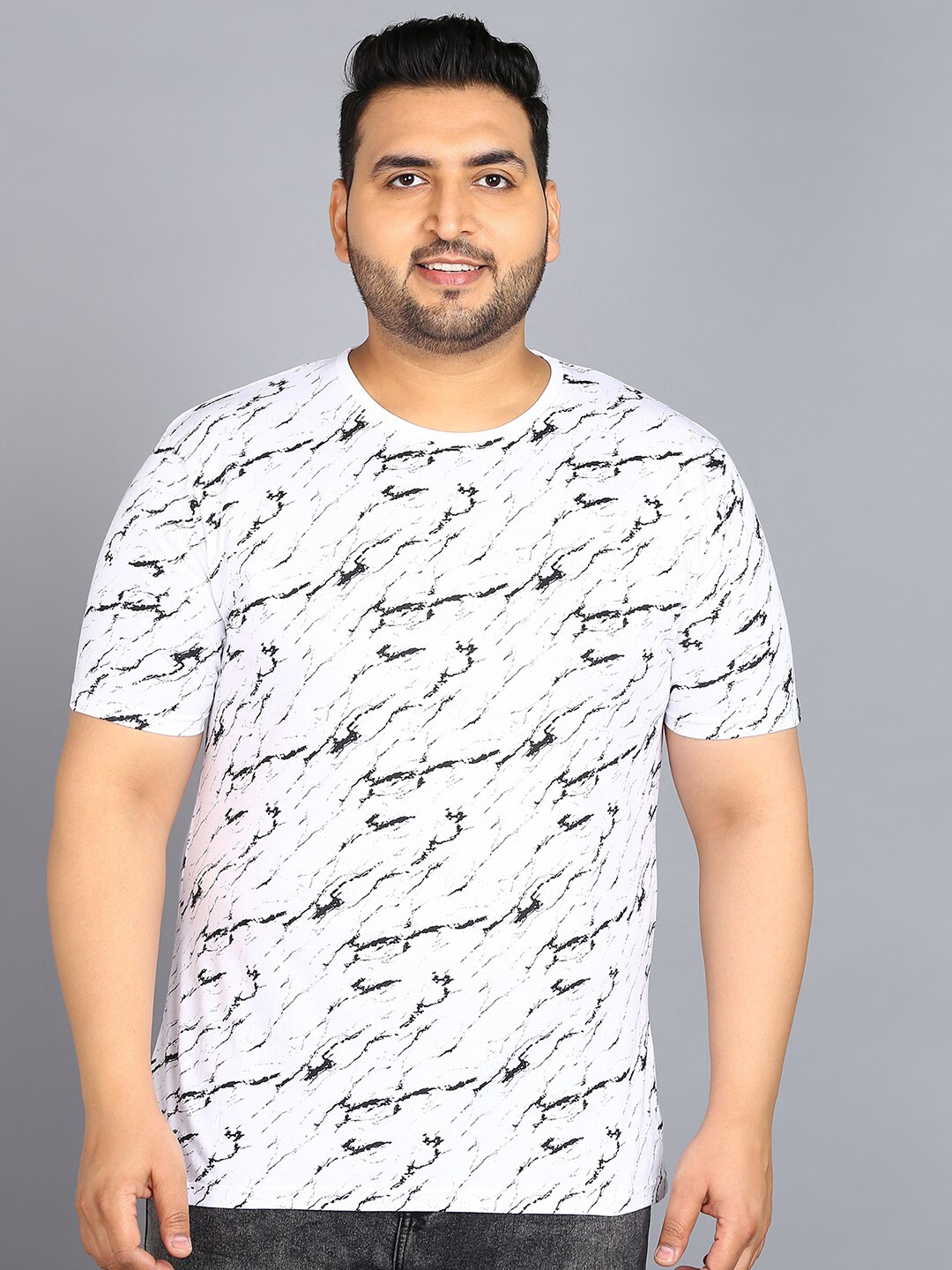 

Urbano Plus Printed Short Sleeves Pure Cotton T-shirt, White