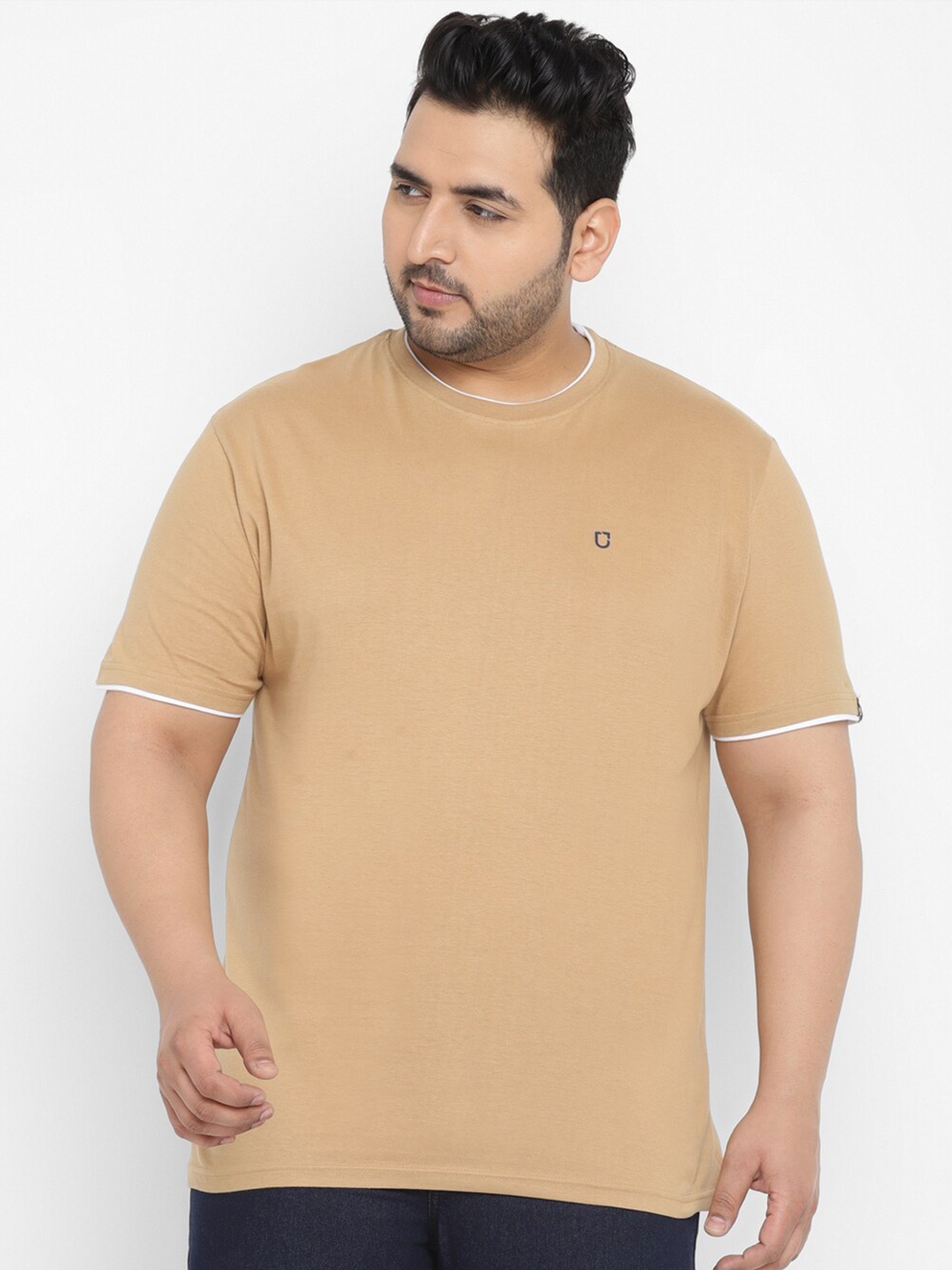 

Urbano Plus Short Sleeves Pure Cotton T-shirt, Brown