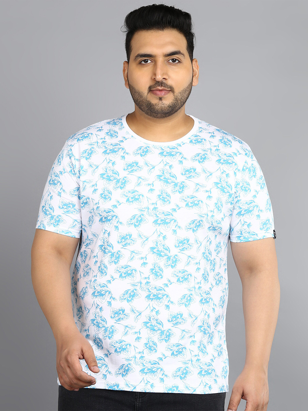 

Urbano Plus Floral Printed Pure Cotton T-Shirt, White