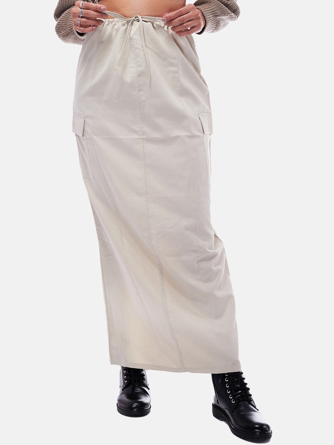

IZF Women Straight Maxi Casual Pencil Skirt, Grey