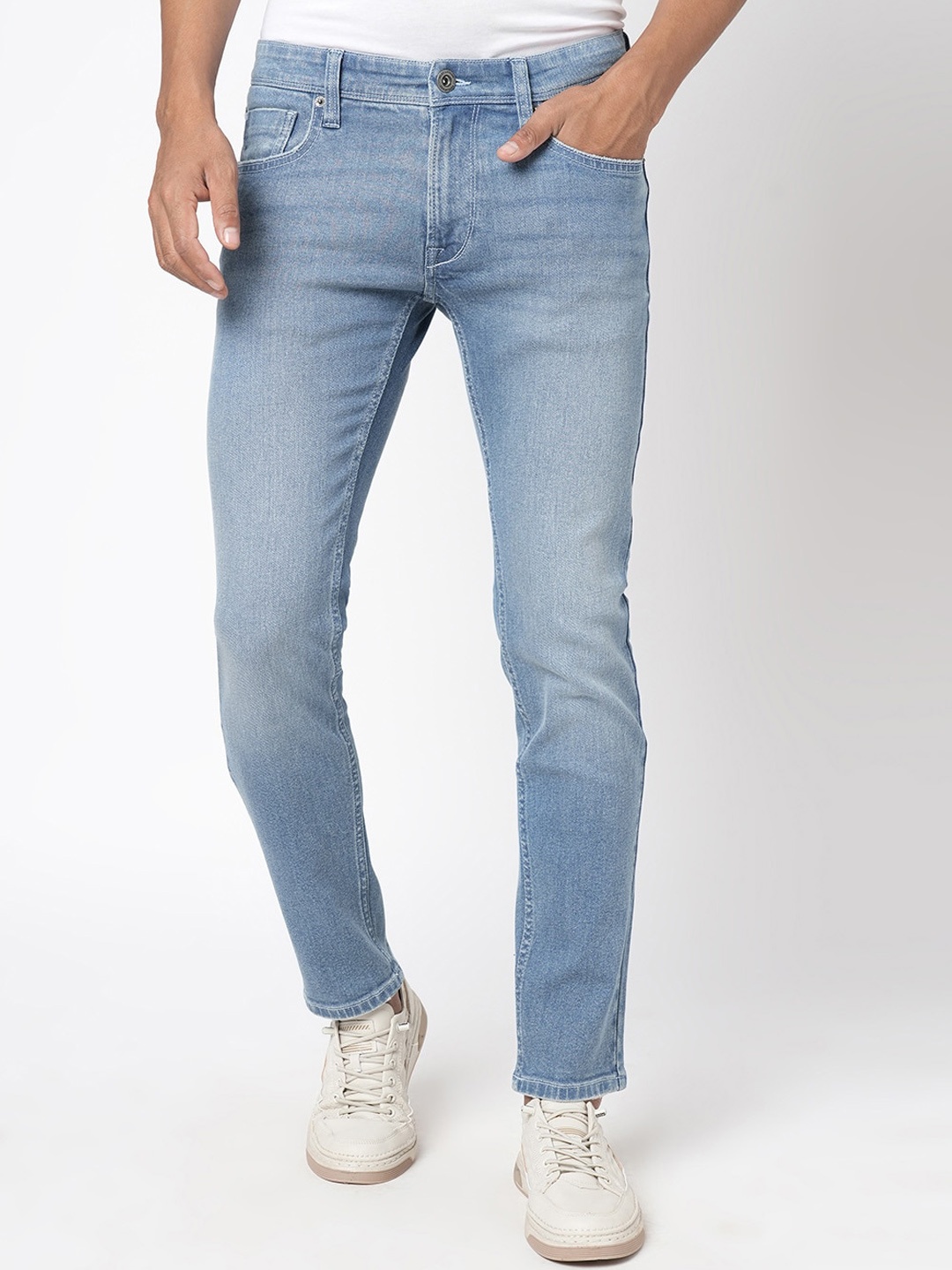 

BEAT LONDON by PEPE JEANS Men Blue Slim Fit Low-Rise Cotton Regular Jeans