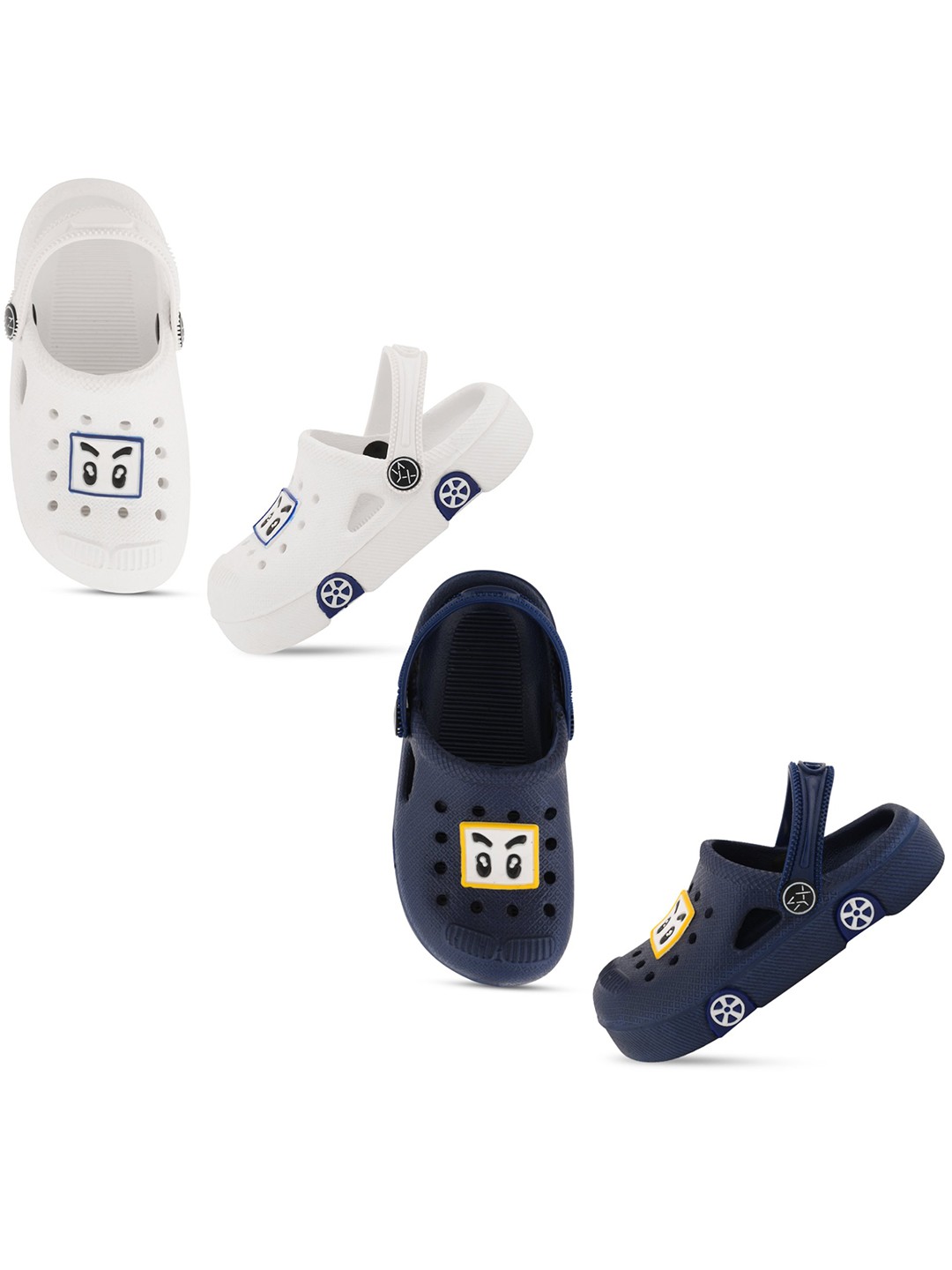 

Smartots Kids Set Of 2 Self Design Rubber Clogs, Blue